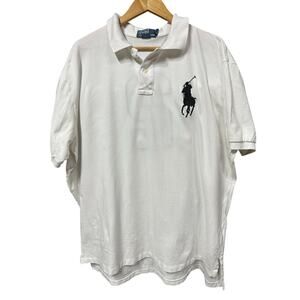 Polo Ralph Lauren Polo shirt white 2XL Blue pony logo front 2logo back classic
